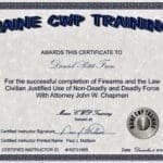 A certificate of completion for the law civilian.