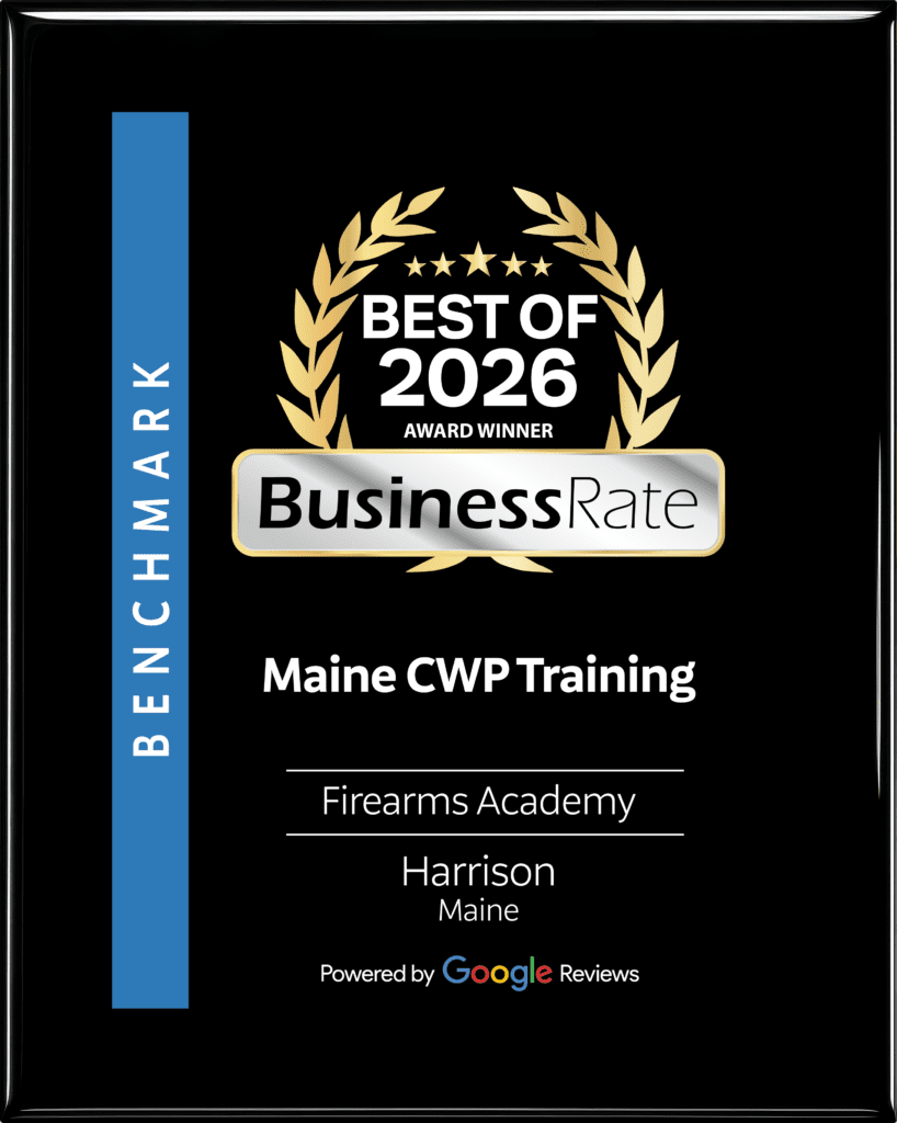 Award badge for Best of 2026 Maine CWP Training by BusinessRate.