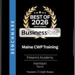 Award plaque for Best of 2026 BusinessRate to Maine CWP Training.